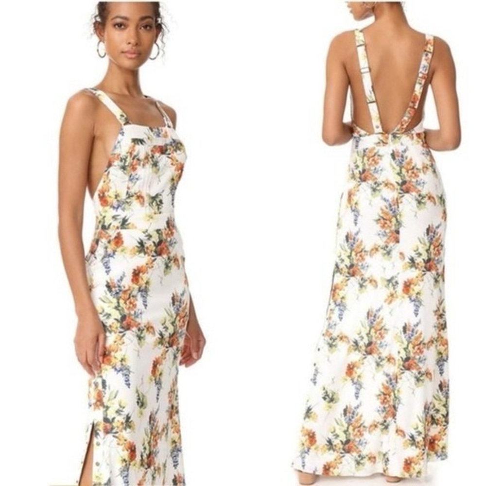 Haute Hippie Backless Floral Dress - White and Orange